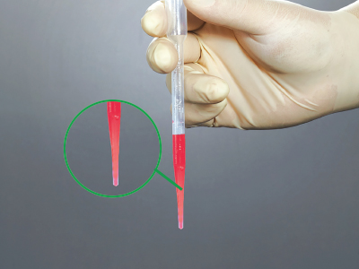 管端可熱封，方便液體的攜帶