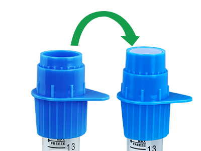 分體式設計，上杯可倒置收 集殘留細胞，有效降低樣本 損失